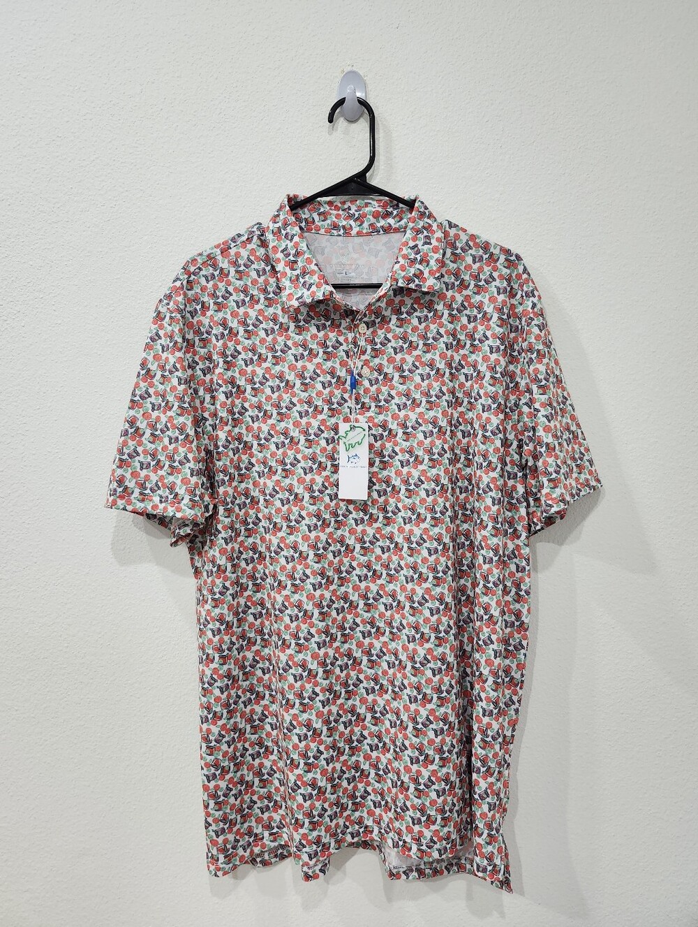 Southern Tide Polo Driver Paloma Cocktail Paradise SS Golf Shirt Size Large NWT